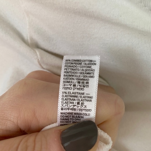 American Apparel White Long-Sleeved Crop Top - Picture 6 of 7